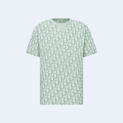 디올 오블리크 테리 코튼 저지 캐주얼 핏 티셔츠 그린