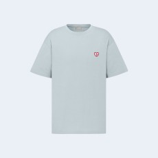 디올 CD Heart 캐주얼 핏 티셔츠 스카이블루