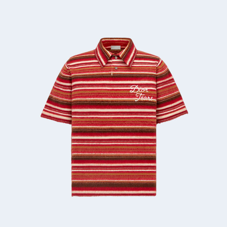 디올 x 데님 티어스 모헤어 알파카 폴로 셔츠