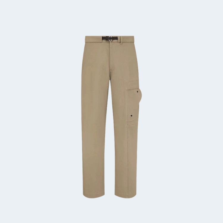 디올 베이지 코튼 블렌드 카고 팬츠
