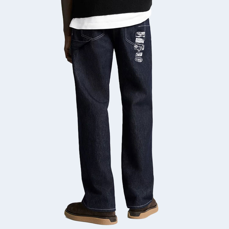 디올 아카이브 라벨 코튼 데님 헤리티지 진 블루