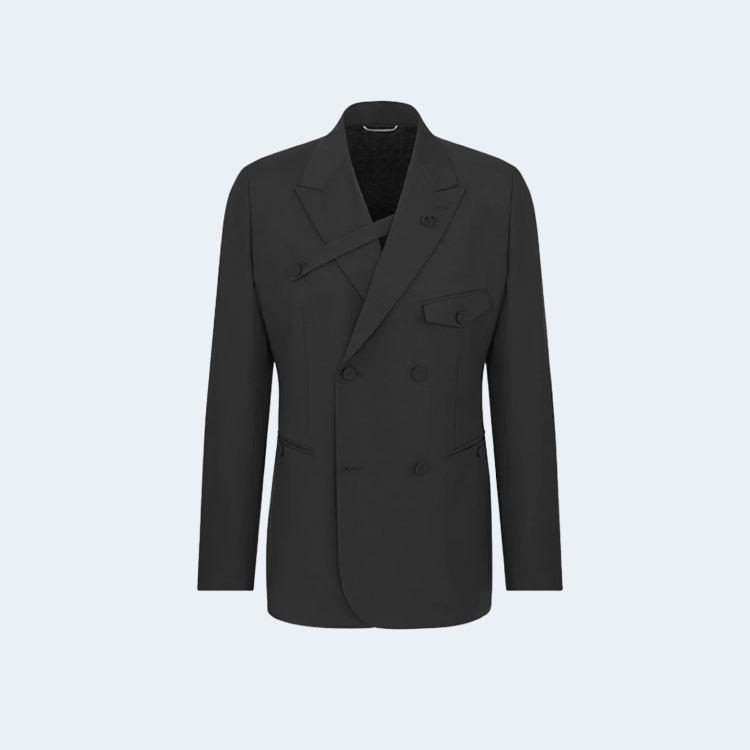 디올 버튼 스트랩 더블 브레스트 재킷