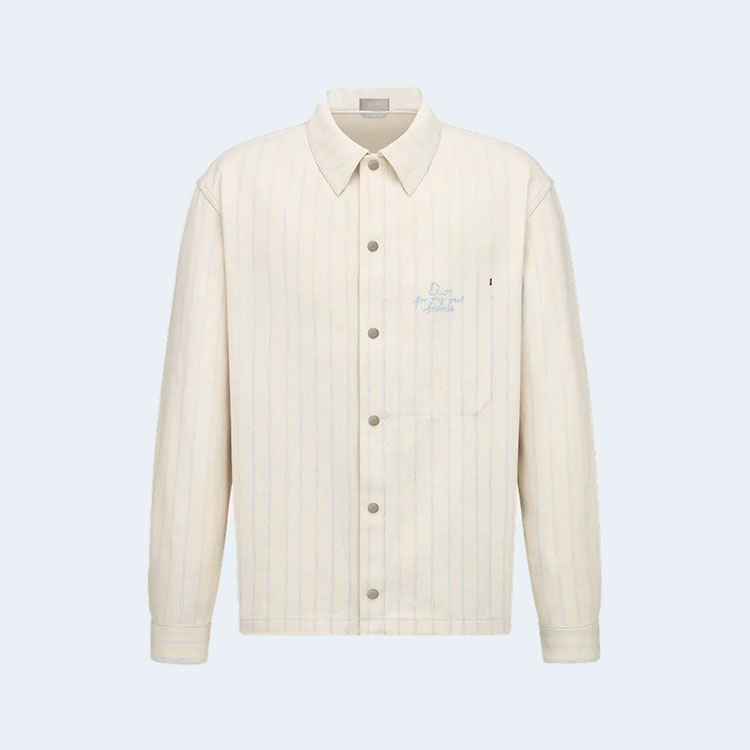 디올 & HYLTON NEL 핀스트라이프 오버셔츠 자켓