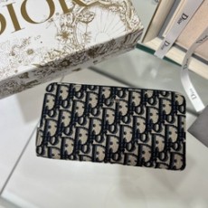 디올 오블리크 지퍼 장지갑