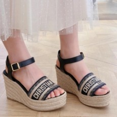 디올 DWAY 디웨이 웨지 샌들 네이비