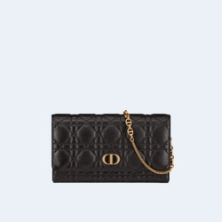 디올 카로 체인 벨트 파우치 블랙