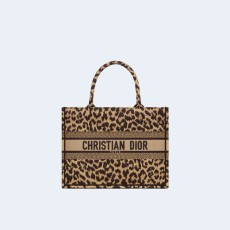 디올 레오파드 북 토트 미디움 백