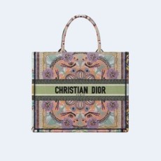 디올 멀티컬러 핑크 북 토트 라지 백