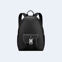 디올 새들 지퍼 백팩 블랙 그레인