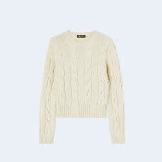 로로피아나 네피어 캐시미어 크루넥 니트 화이트