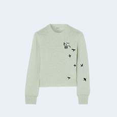 로에베 수나 푸지타 자수 울 스웨터