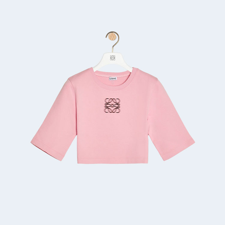 로에베 크롭 핑크 티셔츠