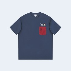 로에베 QQ 레드 포켓 티셔츠 네이비
