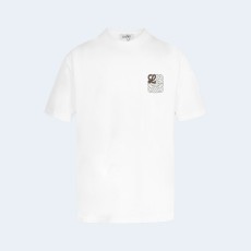 로에베 애너그램 투톤 로고 코튼 티셔츠 화이트