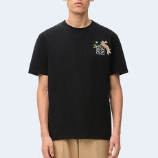 로에베 릴랙스 핏 코튼 티셔츠 블랙