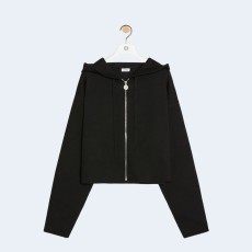 로에베 애너그램 울 블랙 집업 후디