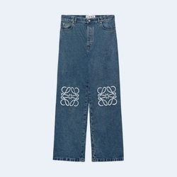 로에베 애너그램 배기 진 미드 블루 데님