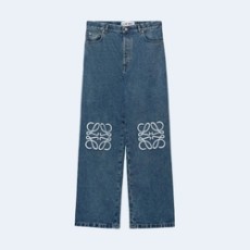 로에베 애너그램 배기 진 미드 블루 데님