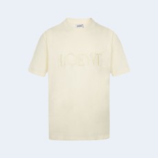 로에베 심플 로고 자수 티셔츠 그레이 베이지