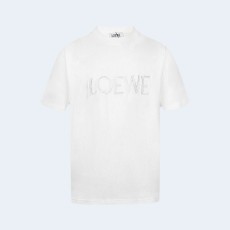 로에베 심플 로고 자수 티셔츠 화이트
