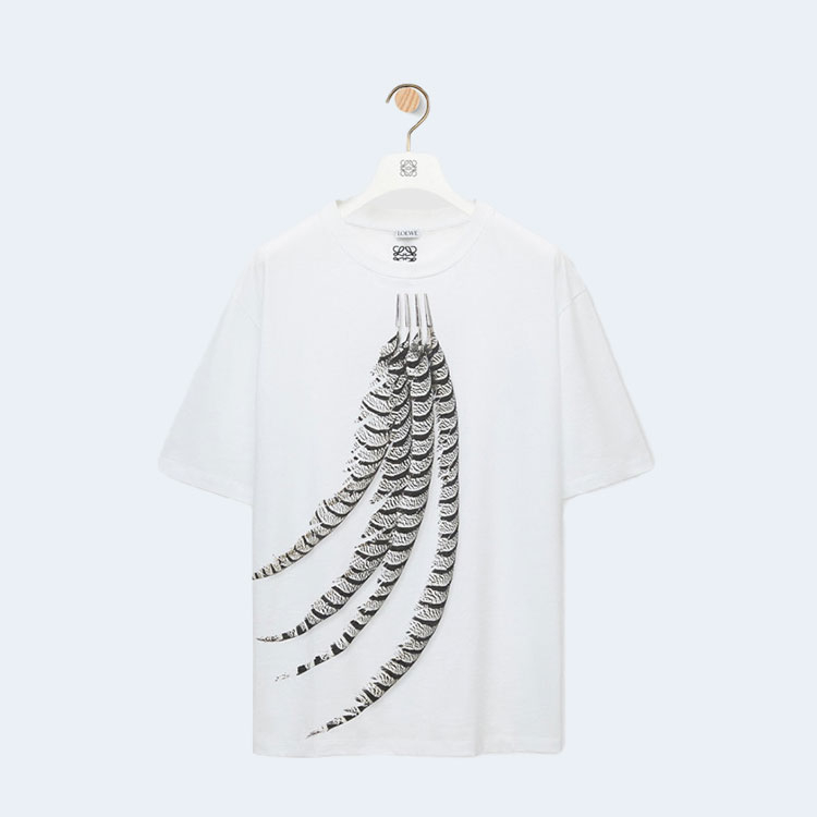 로에베 루즈 핏 티셔츠 코튼 화이트