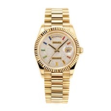 롤렉스 데이데이트 다이아몬드 파베 옐로우 골드 36mm