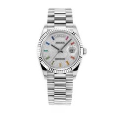 롤렉스 데이데이트 다이아몬드 파베 화이트 스틸 36mm