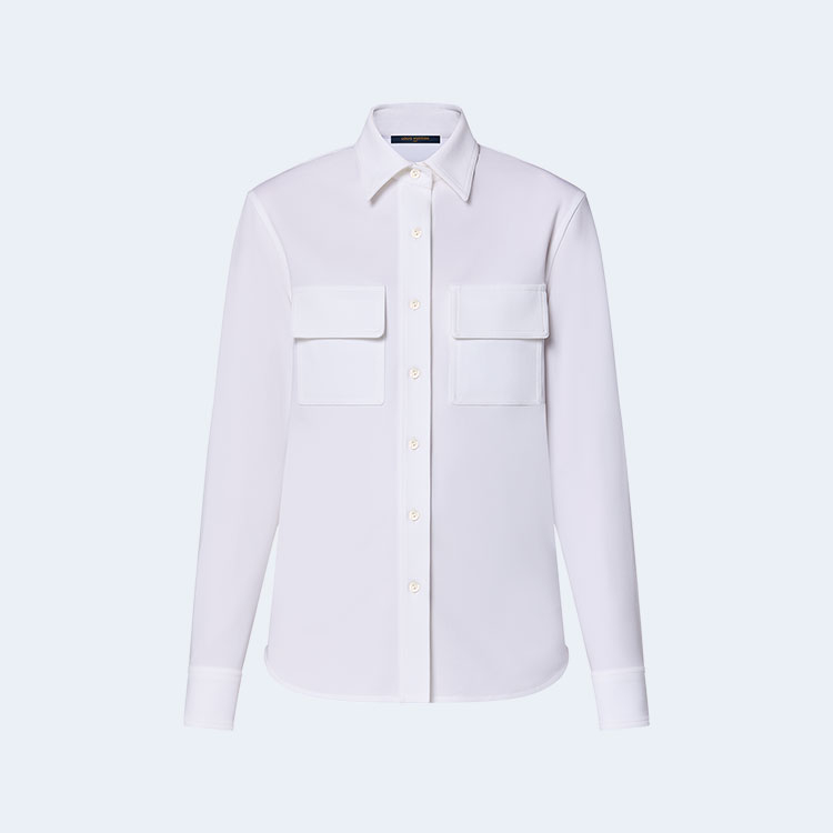 루이비통 더블 플랩 포켓 셔츠 화이트 1AFCA6