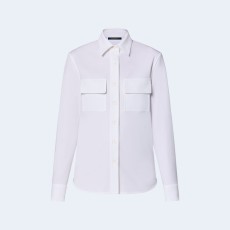 루이비통 더블 플랩 포켓 셔츠 화이트 1AFCA6