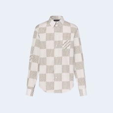 루이비통 다미에 롱 슬리브드 클래식 코튼 셔츠 1AFJDC