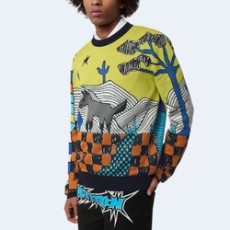 루이비통 자카드 코튼 크루넥