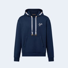 루이비통 코튼 저지 후드 네이비 블루