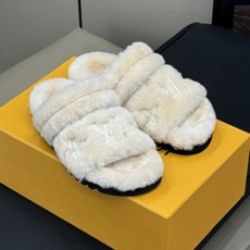 루이비통 선셋 플랫 컴포트 뮬 화이트