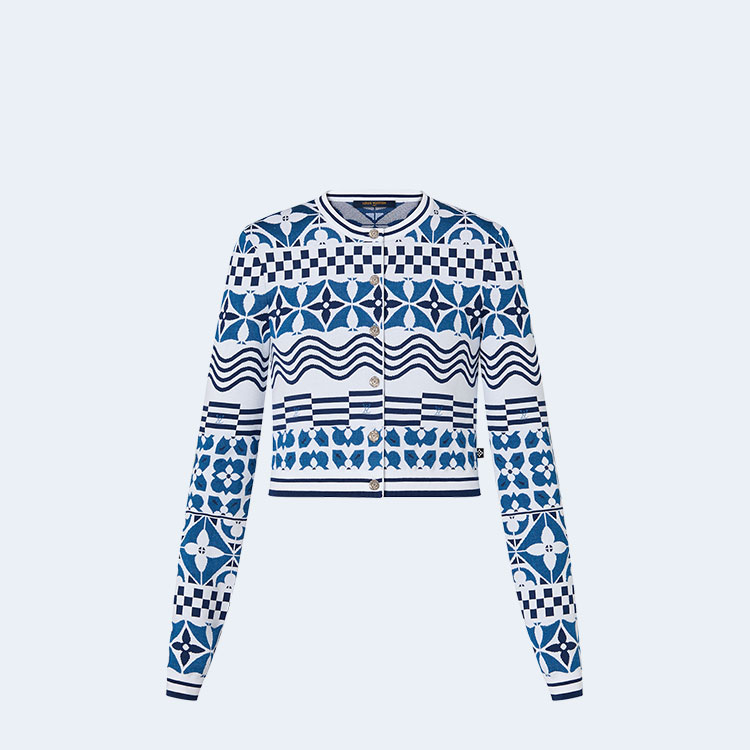 루이비통 모노그램 타일 자카드 크롭 가디건 1ABQJ6