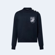 루이비통 자수 코튼 블렌드 크루넥 1AFQQ4