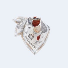 루이비통 업 앤드 어웨이 스퀘어 90 느와르 블랑 스카프