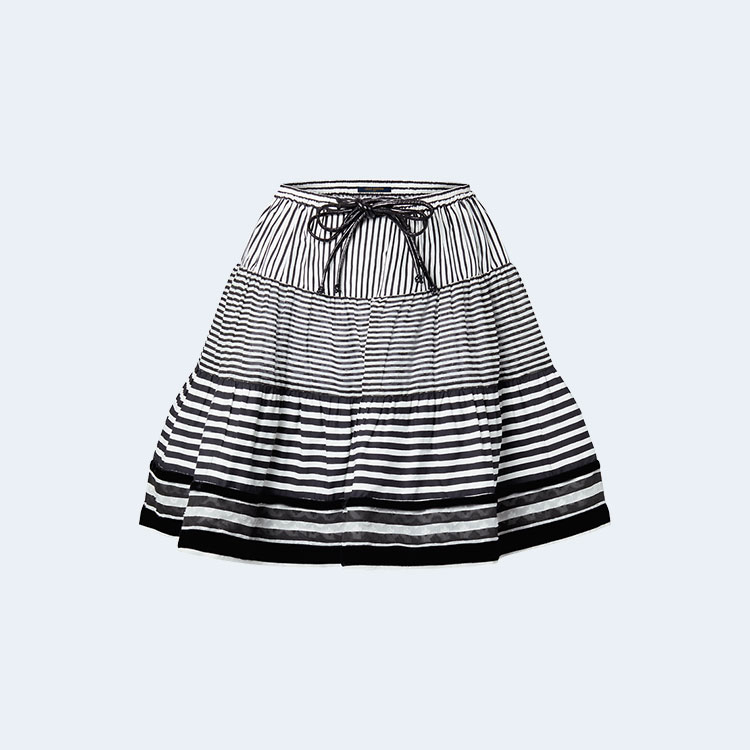 루이비통 믹스 스트라이프 티어드 미니 스커트 1ABCU4