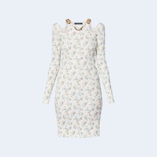 루이비통 플로럴 프린트 아일릿 스트랩 드레스 1AFGE5