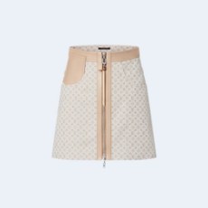 루이비통 레더 액센트 미니 모노그램 스커트