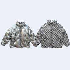 루이비통 메탈릭 실버 리버시블 재킷