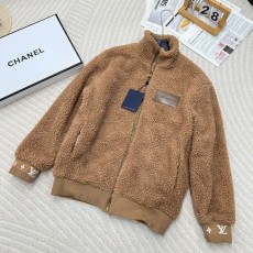 루이비통 레더 패치 플리스 블루종