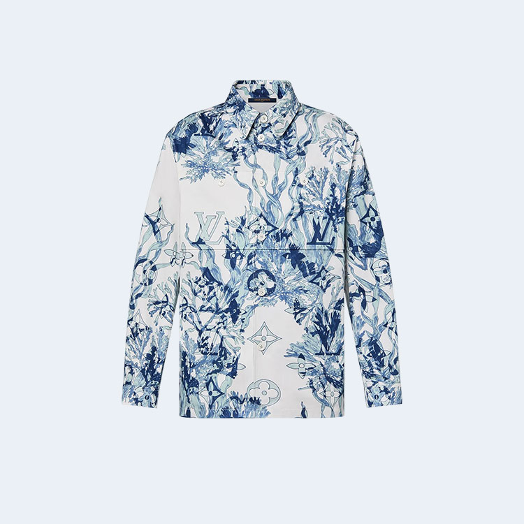 루이비통 테크니컬 코튼 오버셔츠 블루