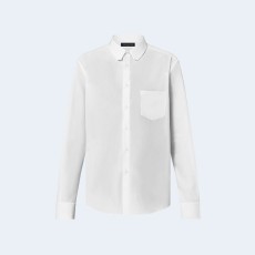 루이비통 엠브로이더드 롱 슬리브드 코튼 셔츠 1AFJVF