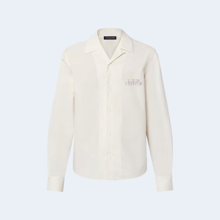 루이비통 엠벨리시드 오픈 카라 롱 슬리브드 셔츠