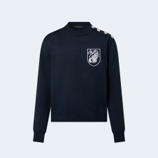 루이비통 자수 코튼 블렌드 크루넥 1AFQQ4