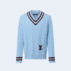 루이비통 케이블 니트 울 앤드 모헤어 V넥 풀오버 1AFPYY