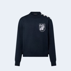 루이비통 엠브로이더드 코튼 블렌드 크루넥 1AFQQ3