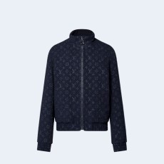 루이비통 모노그램 퀄티드 후드 블루종