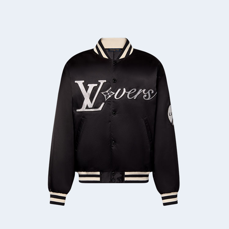 루이비통 엠브로이더드 나일론 베이스볼 블루종 1AFHWQ