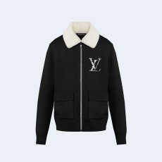 루이비통 시어링 칼라 울 블루종 1AFANO